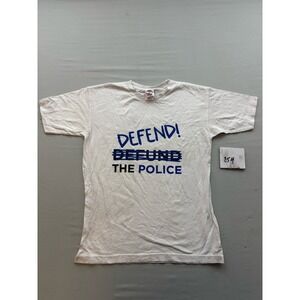 Bayside Defend The Police Graphic Tee White Made in USA Small